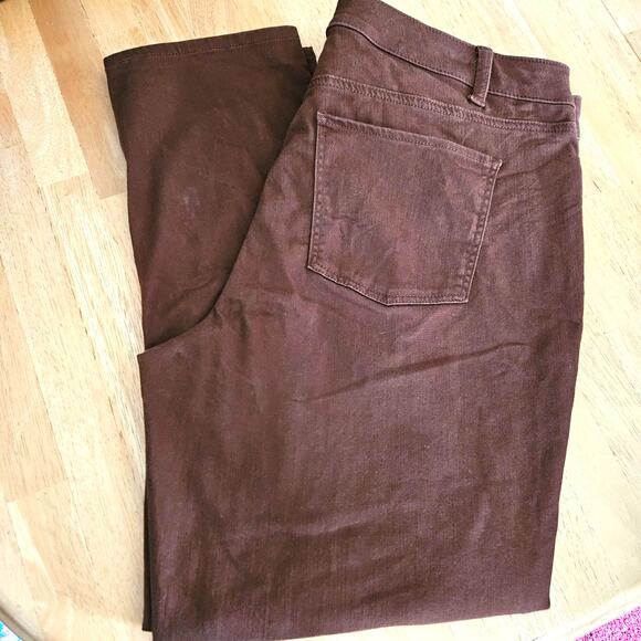 Talbots Brown Slim Ankle Jean Slimming Stretch Sz 16W EUC - Picture 7 of 7